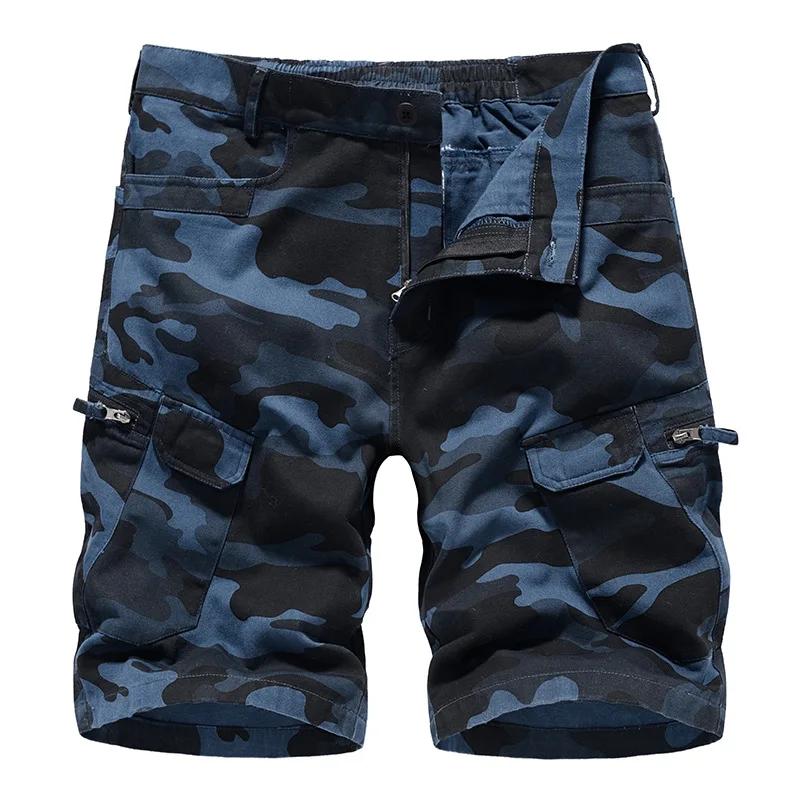 Men Camouflage Cargo Shorts Pockets Summer Camo Men's Short Pants Man Pants Overalls Shorts Male Clothing