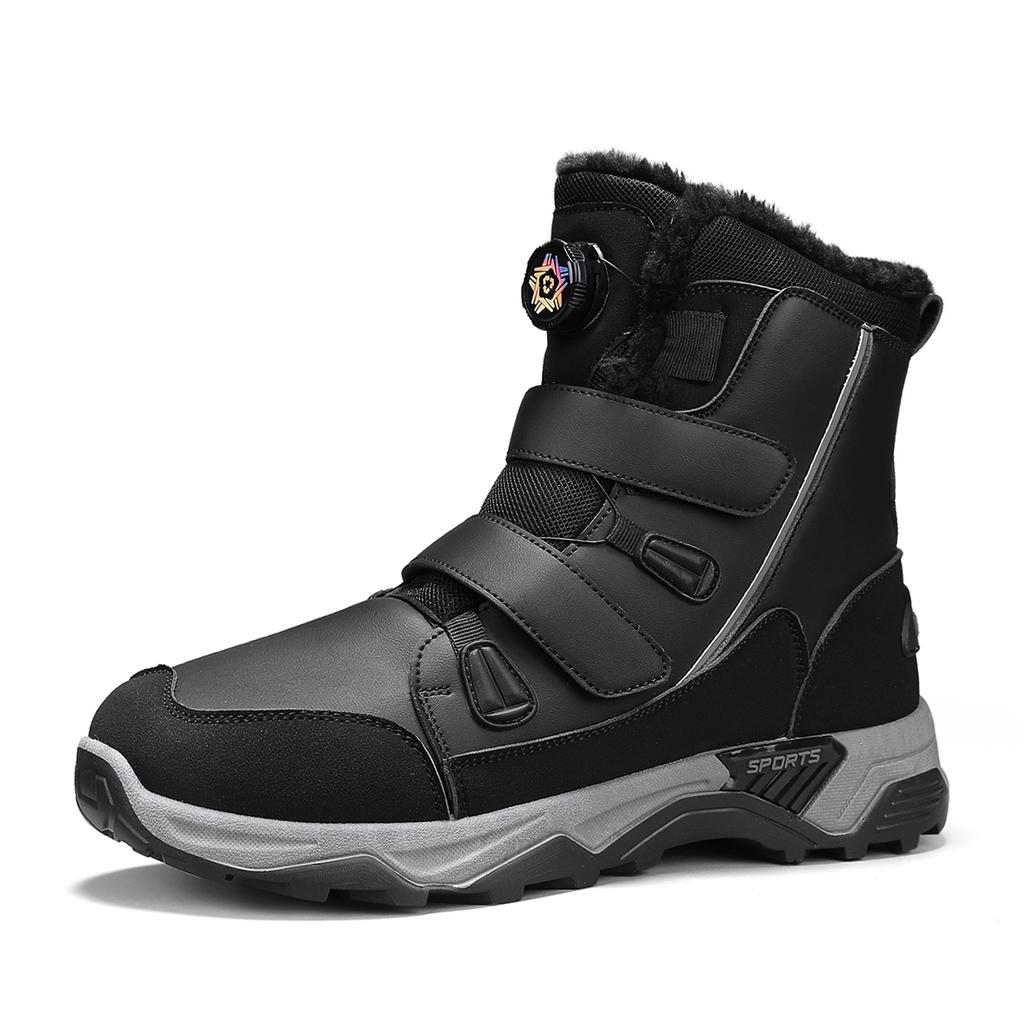 MCTIN Женские зимние сапоги Plus Snow Boots мужские средние теплые высокие хлопковые ботинки Большие противоскользящие однотонные