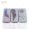 New Feather Series Wind Chimes PU Long Wallet, Ethnic Style Student Girl