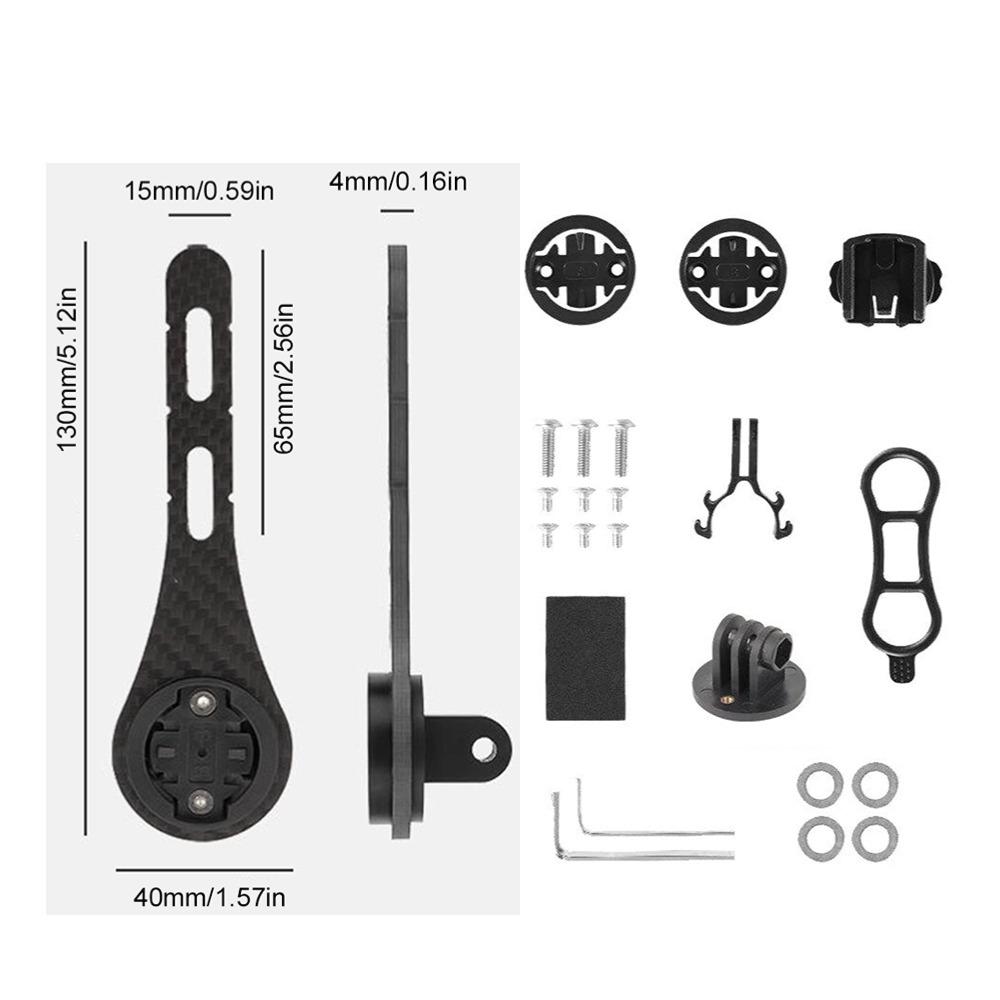 Bicycle Computer Holder Carbon Fiber Road Bike Stopwatch Speedometer Mount Holder Bike Extended Bracket for Garmin Bryton Wahoo
