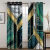 3D Print Cheap Metallic Abstract Art Marble Green Luxury 2 Pieces Thin Shading Window Curtain for Living Room Bedroom Decor Hook