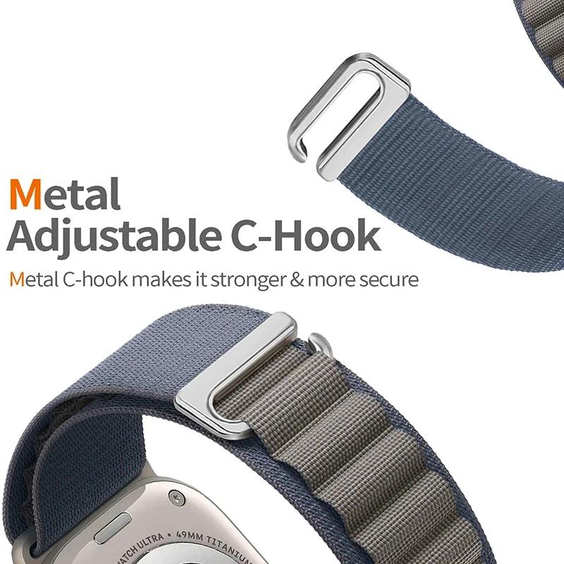 Ремешок Alpine Loop для Apple Watch Ultra 3 Ремешок 49 мм 11 10 9 8 7 46 мм 42 мм 45 мм 41 мм Нейлоновый Спортивный Браслет iWatch 6 5 SE 44 мм Ремень