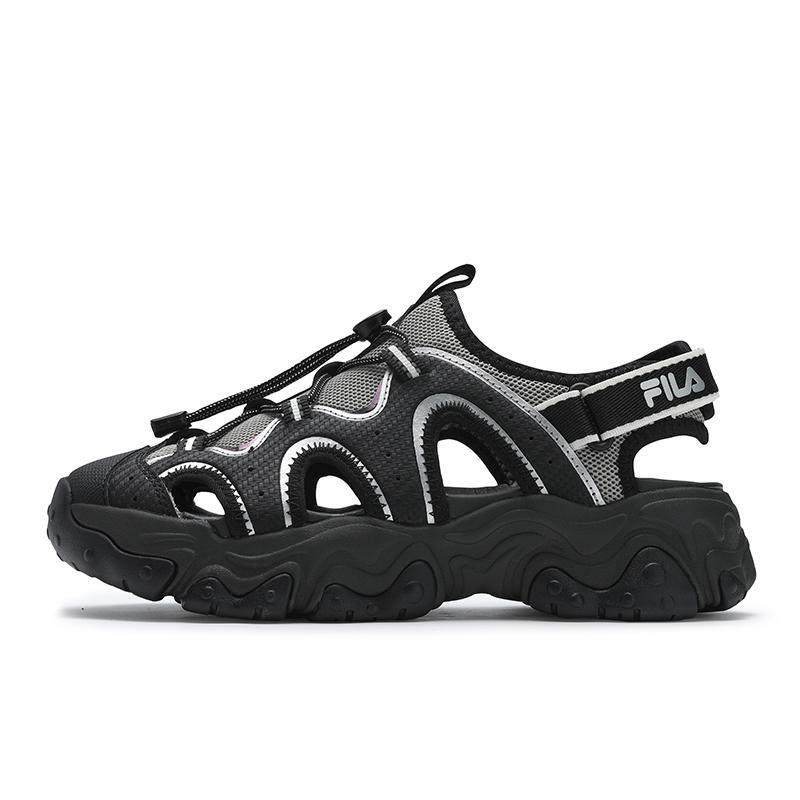 Fila Босоножки Fluid 5 Лапка кошки Повседневные Ретро Пляжные босоножки Женские босоножки Черные Серые F12W522401FBA