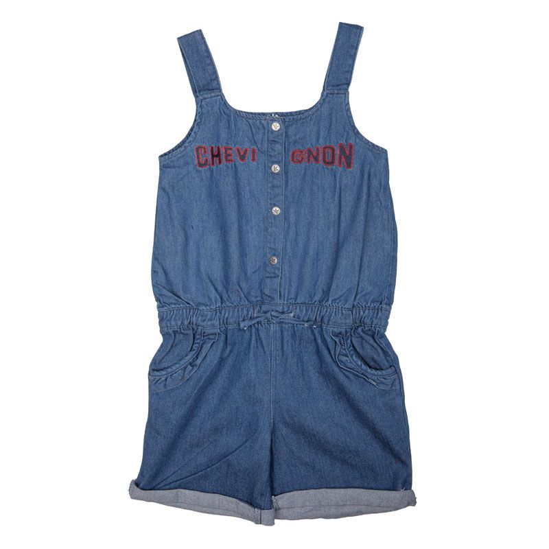 Детский джинсовый комбинезон с утяжкой на талии CHEVIGNON