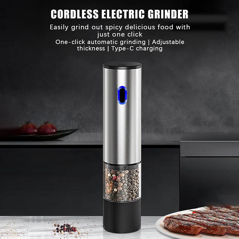 Automatic Electric Salt and Pepper Grinder USB Rechargeable Adjustable Coarseness Mill Perfect for Cooking Gift