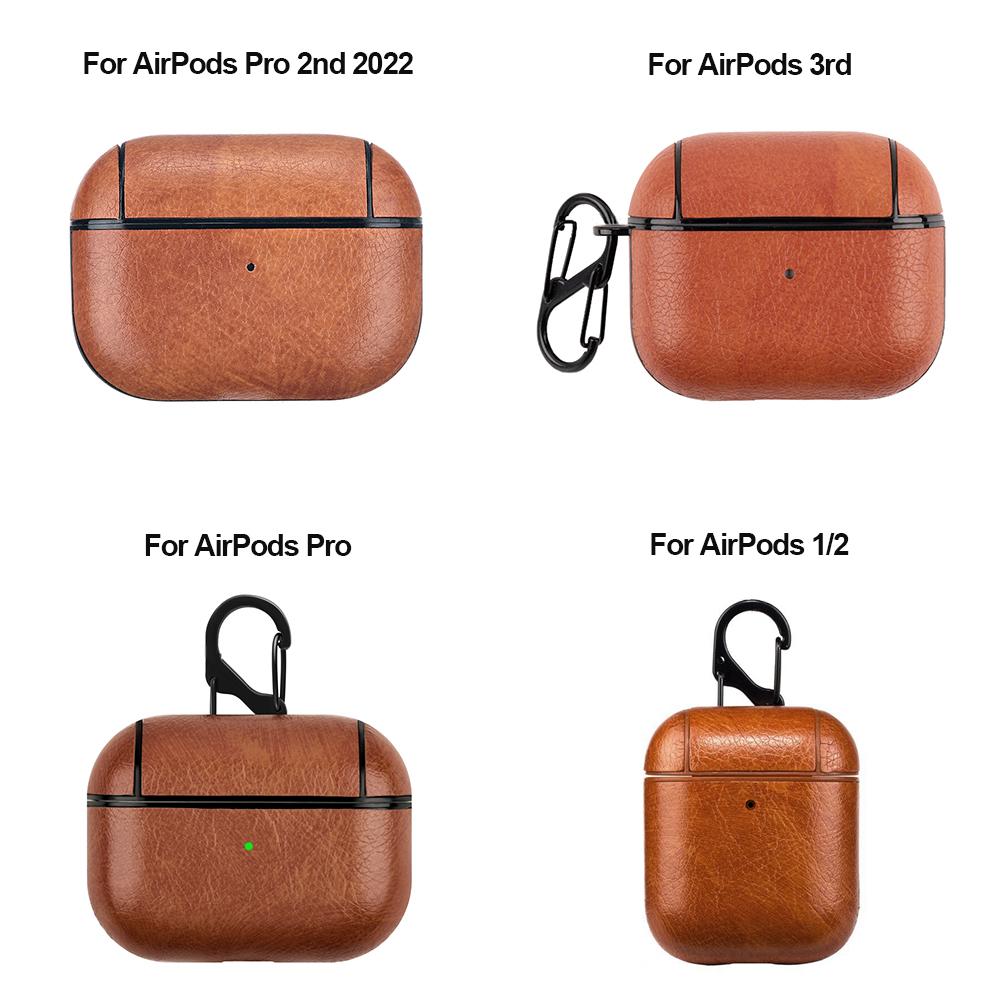 Кожаный защитный чехол для Airpods Pro 2 3 Чехол для беспроводных наушников Для Airpod Pro2 Pro 2-го 3-го Airpods3 Зарядный мешок Funda