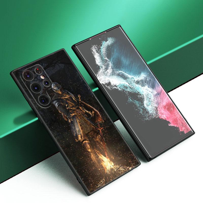 Игровой черный силиконовый чехол для телефона Dark Souls для Samsung Galaxy S23 S21 S20 FE S24 S22 Ultra S10E S10 S9 S8 Plus