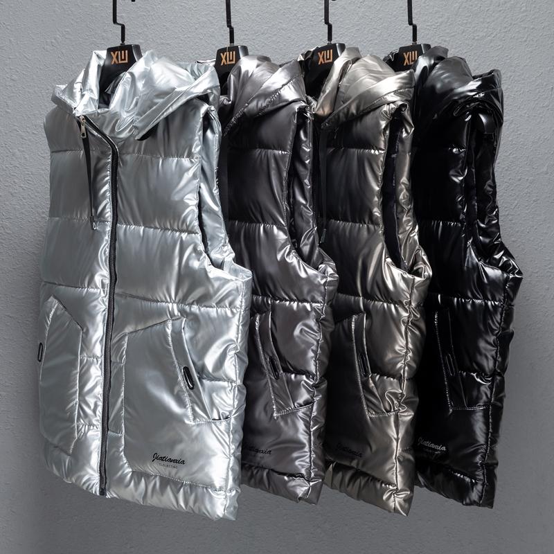 Плюс размер S-6XL зимняя мужская куртка без рукавов с капюшоном повседневный толстый теплый жилет для мужчин верхняя одежда