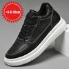 New Height Increasing Shoes for Men 6 8 10cm Invisible Elevator Sneakers White Leathe Sport Zapatillas De Hombre Big Size 46