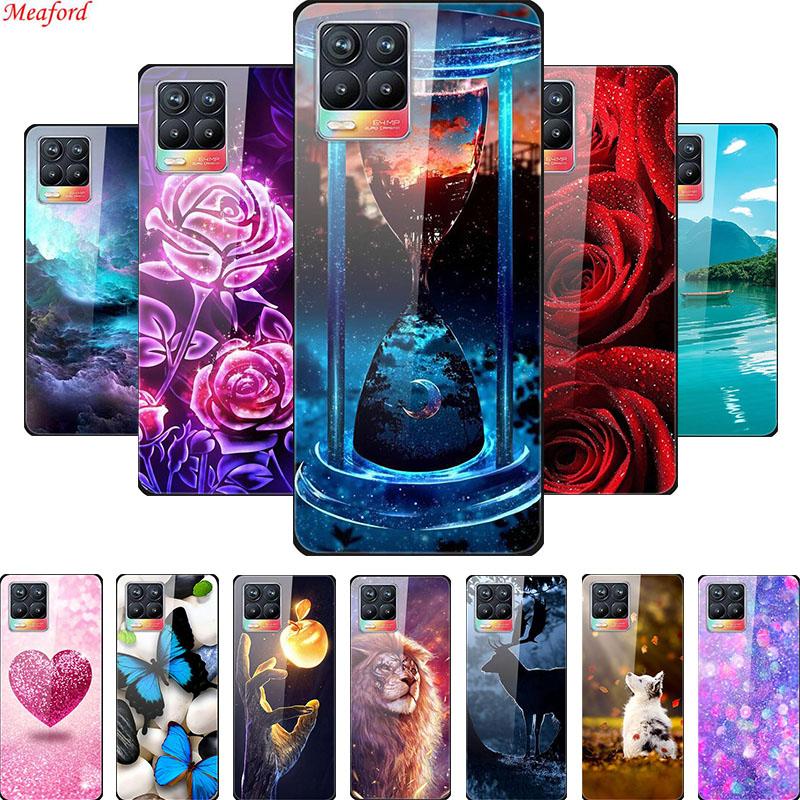 Glass Back Cover For Realme 8 Pro Case Tempered Glass Case For Realme 8 Pro 8i Realme 8 5G Phone Case Cover Realme8 5G Pro Funda