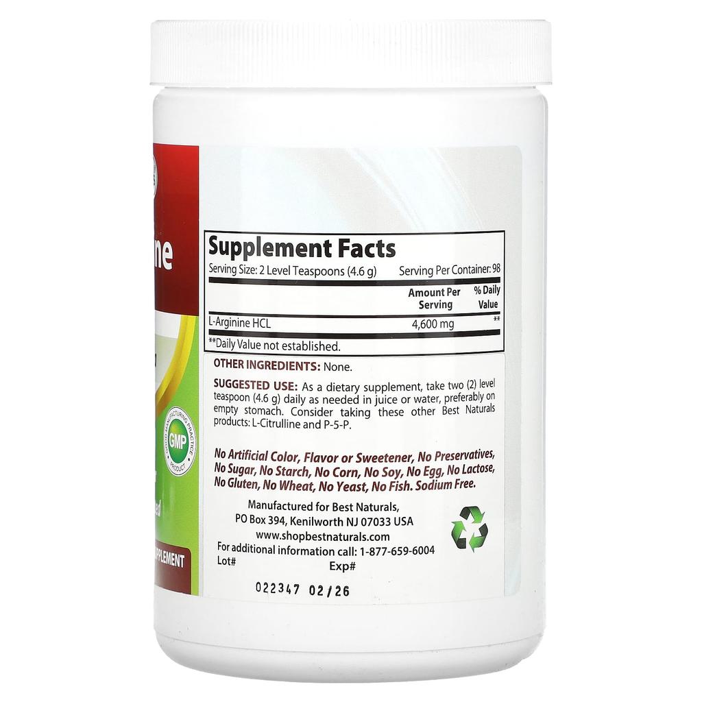 L-Arginine, 454G (1Lb)