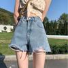 Джинсовые шорты женские тонкие летние модные повседневные брюки с высокой талией для похудения