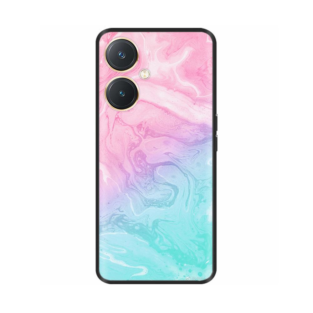 Чехол для Vivo Y27 Y27s Модные Цветы Черный Мягкий Силиконовый Ударопрочный TPU Чехол для Телефона Funda для Vivo Y27 Y 27 Бампер V2249