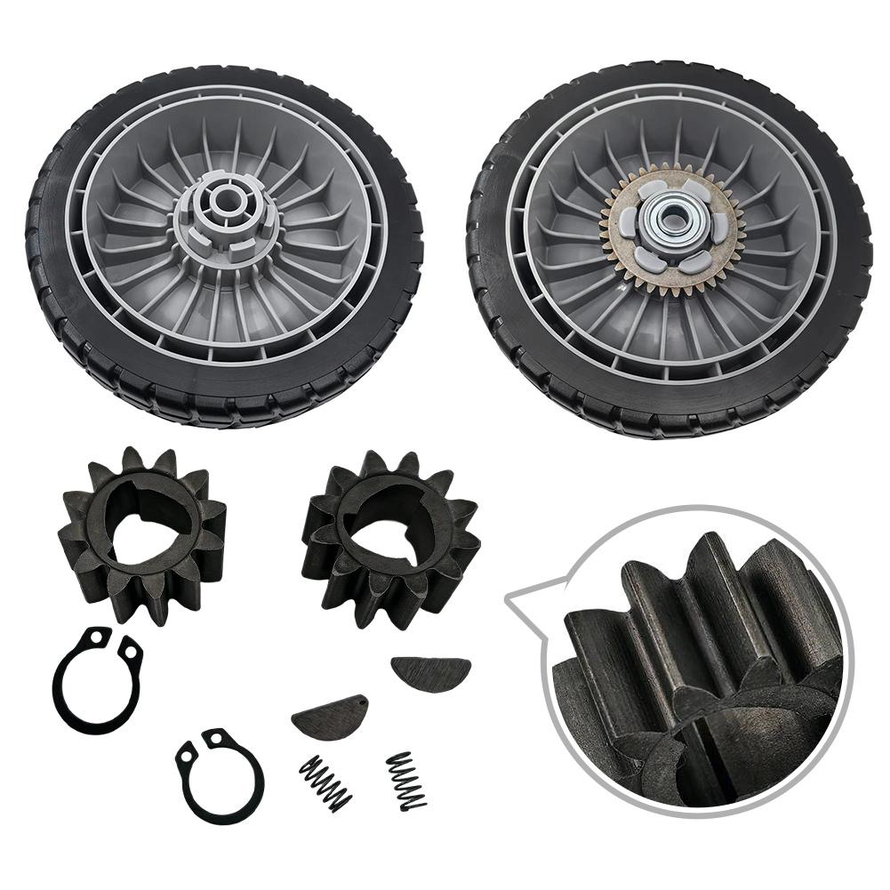 For Honda Compatible Lawn Mower Wheels for HRR216 HRS216 HRT216 8 Inch Diameter 2 Inch Wide with Gear and Clip Set
