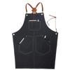 Unisex Denim Apron Barista Hairdresser Bakery Florist Chef Workwear Pure Color Adjustable Strap