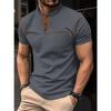Men Summer POLO Shirts Stand Up Collar Pocket Short Sleeve Tops Men's Sports Polo Shirt