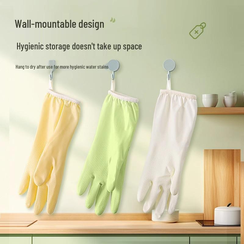 Winter Warm Waterproof Velvet-Lined Rubber Dishwashing and Cleaning Gloves