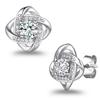 Earrings for Silver Accessory [Suplight] Women, 925, Zirconia, Large, Gorgeous, Knot, Four-Leaf Clover, Simple,