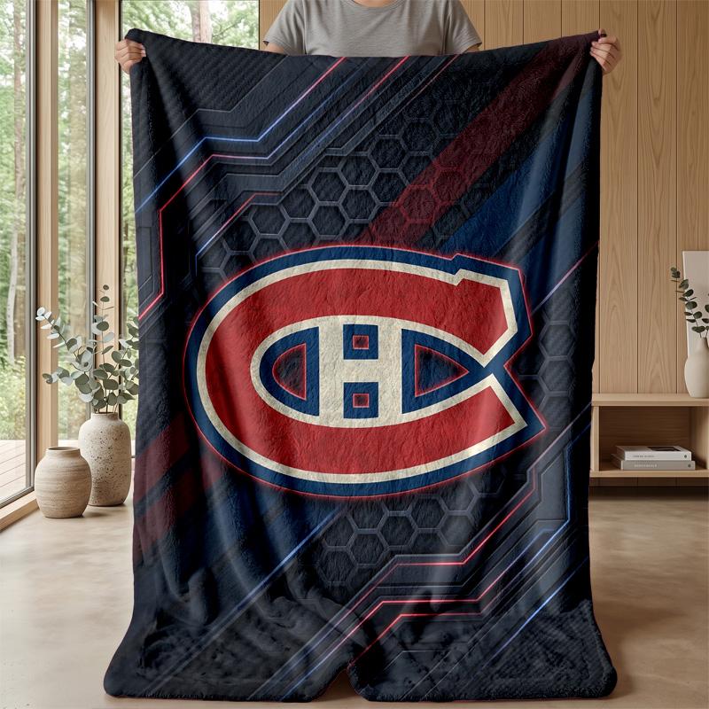 Montreal Canadiens Flannel Fleece Blanket Cozy Warm Throw Blanket For Couch Bed Travel All Season Use