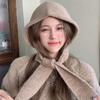 Thicken Warm Korean Ins Hood Scarf Windproof Ear Protection Hat Balaclava Hat Autumn and Winter