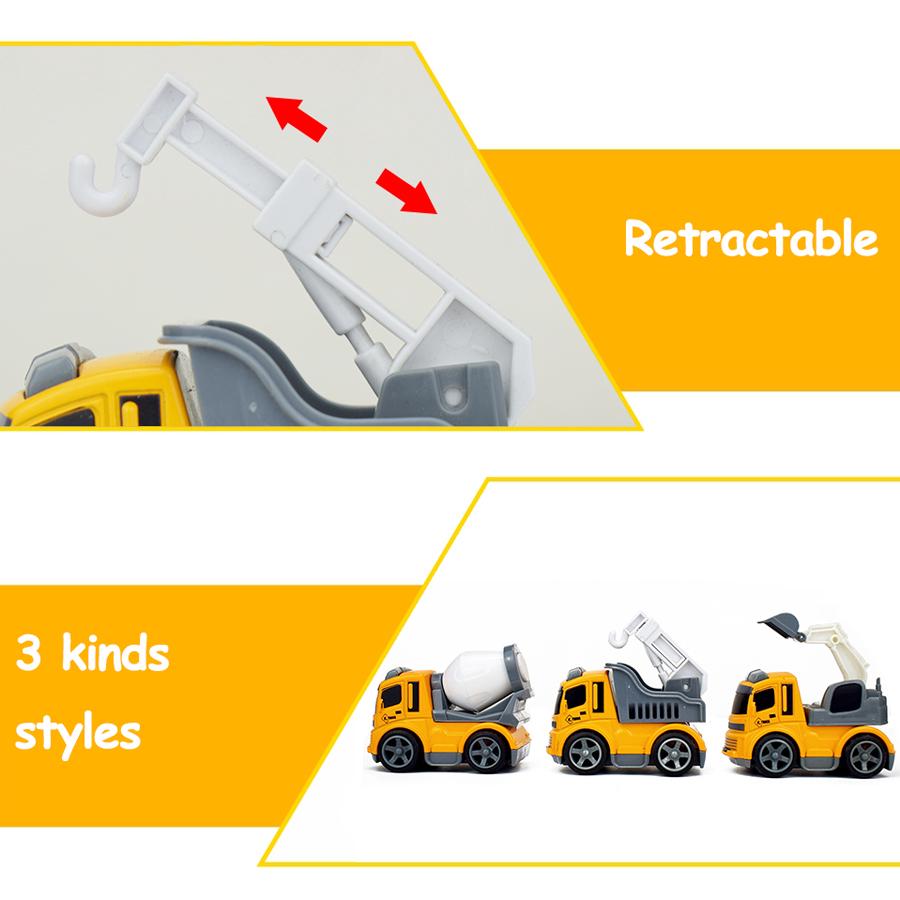 3 вида инерционных инженерных машин Мини-модель игрушка Литой сплав Экскаватор Кран Бульдозер Инерционный для игрушек для мальчиков Подарок для ребенка