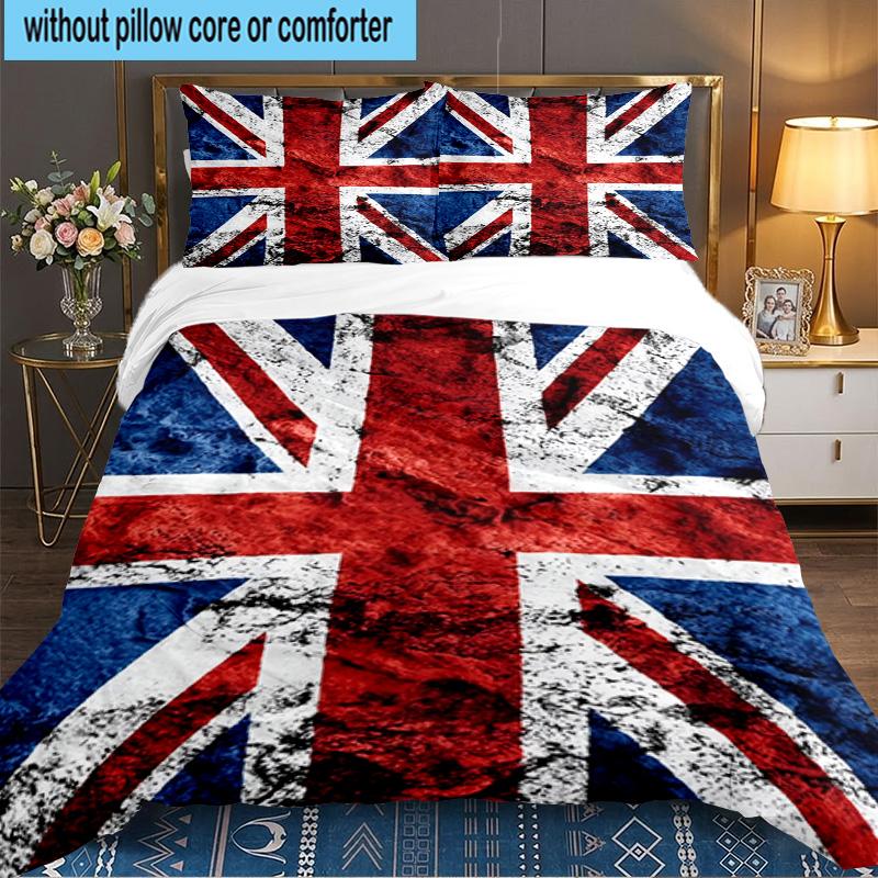 British Flag Artwork 3PCS Bedding set,Ideal for 1pc Duvet Cover And 2pcs Pillowcases Perfect for Fan gift,Ideal for Bedroom, Dormitory