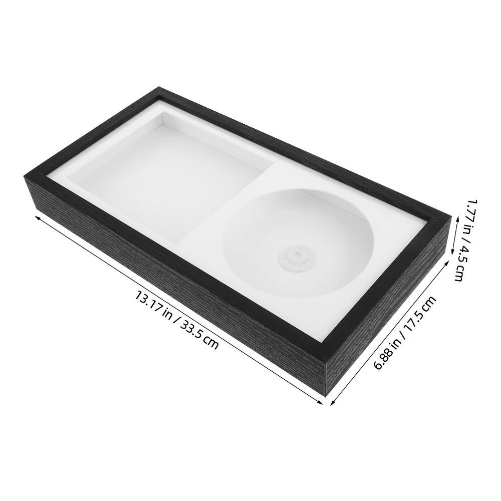 Wood CD Display Stand Black Frame CD Organizer Rack Creative CD Display Frame Desktop Decor