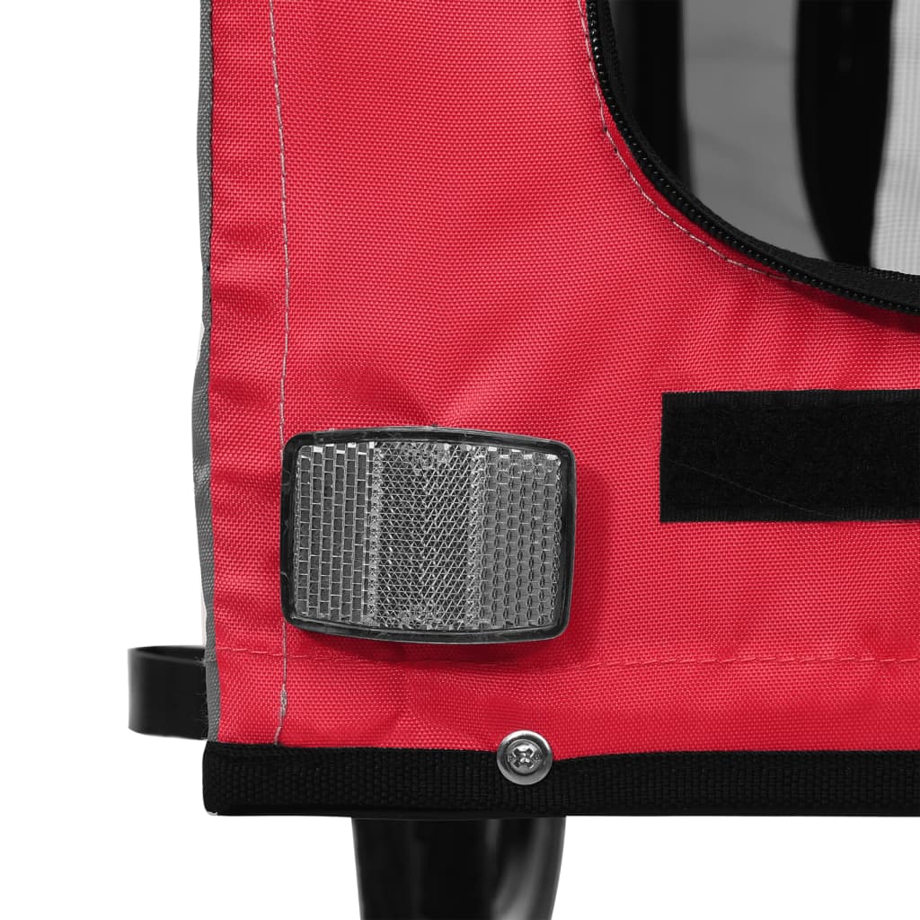 Bicycle Trailer for Dogs Red and Grey Oxford Fabric and Iron