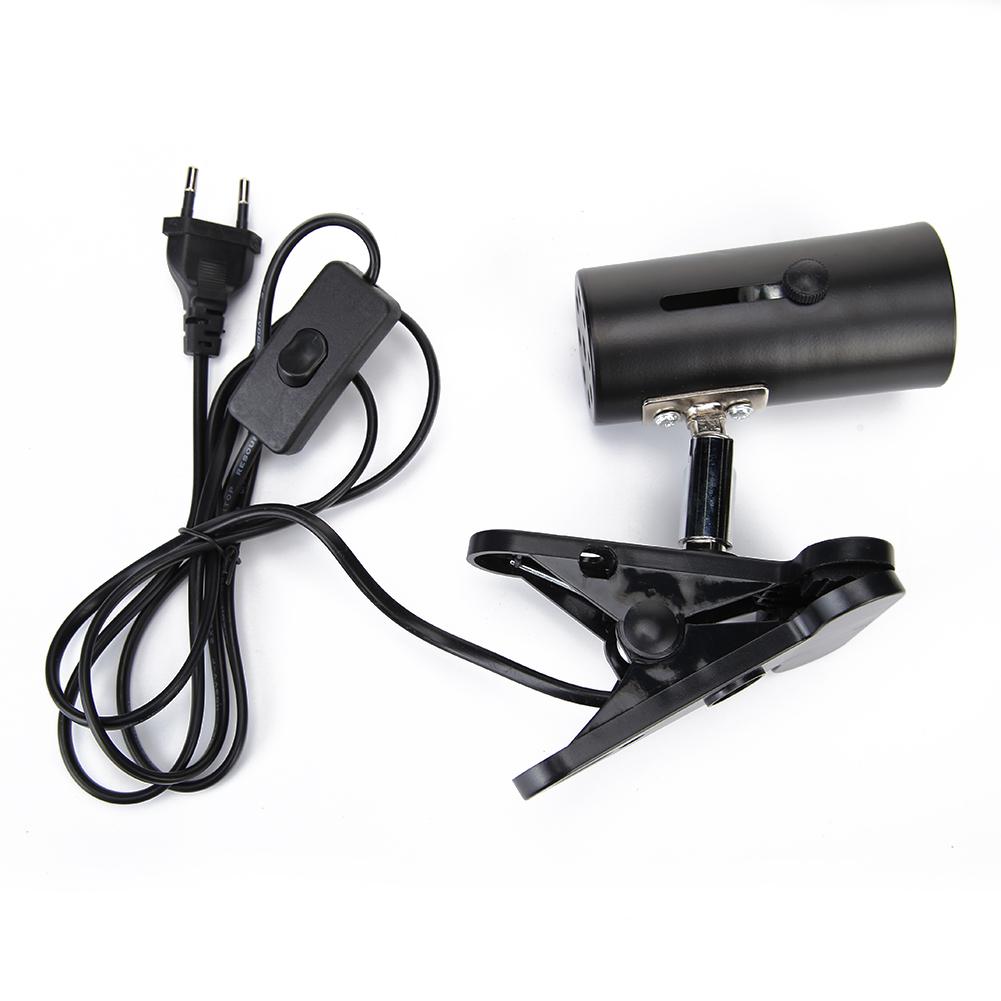 EU/US Plug 360 Degree Flexible Desk Lamp Holder E27 Heating Reptile Lamp Holder UVA+UVB Clip-on Bulb Cover for Pet Light 1/2pcs
