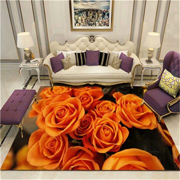 Цветочный пасторальный ковер с 3D принтом, домашний декор, коврики для входной двери, коврики для гостиной, ковры в спальне, детский ковер, коврик для ванной