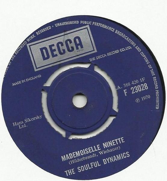 7-дюймовая пластинка SOULFUL DYNAMICS Mademoiselle Ninette F23028 Decca 1970 UK Регги Ска Даб Б/у