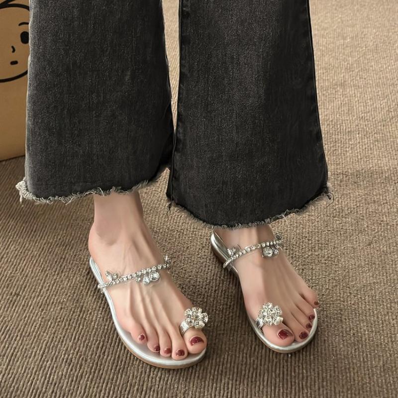 Женская мода темпераментные сандалии со стразами 2024 летние туфли на высоком каблуке для вечеринок женские сандалии с открытым носком Sandalias Mujer