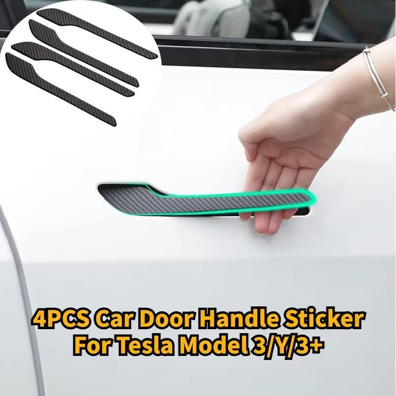 Наклейка на дверную ручку автомобиля для Tesla Model 3/3+ Model Y Juniper Защитная пленка для двери Накладка Паста ABS Модификационные аксессуары 4 шт.