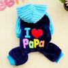 Зимний флисовый костюм для собак маленьких пород Love Mom Толстая одежда для щенков и кошек Чихуахуа Йоркширский терьер Пальто Куртка Одежда для домашних животных Наряд