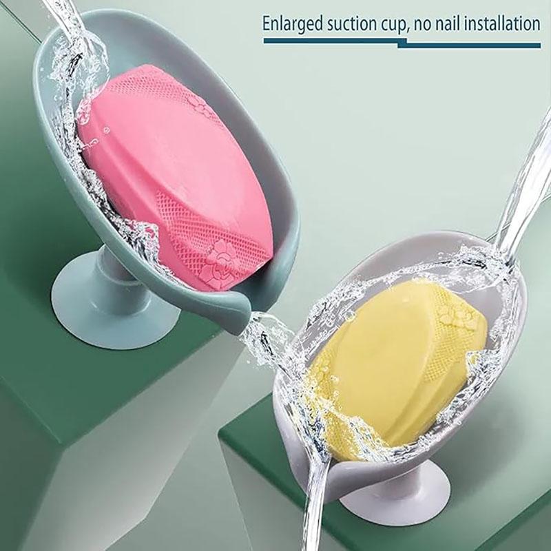 2/1 шт. держатель для мыла в форме листа самоосушающийся держатель для мыльницы не перфорированный держатель с присоской мыльница подходит для ванной комнаты