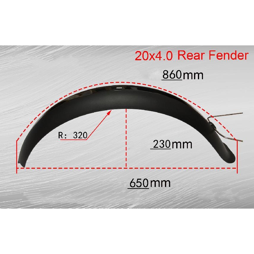 20x4,0 20x5,0 Fat Tire Fender E-bike 20 дюймов сноуборд электрический велосипед крыло крыло пластик прочный грязевой