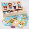 Wooden bear changing clothes animal changing clothes jigsaw kindergarten boys and girls darling Jigsaw Puzzle Children's puzzle
