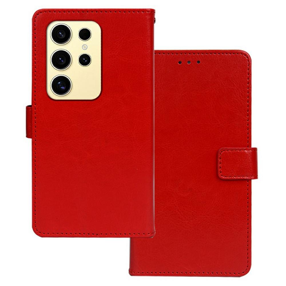 IDEWEI For Samsung Galaxy S26 Ultra Case Wallet Leather Phone Cover Crazy Horse Texture