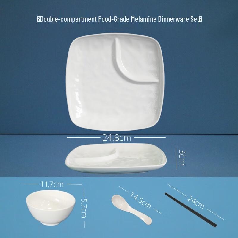 White Melamine Divided Dinner Plates & Sets