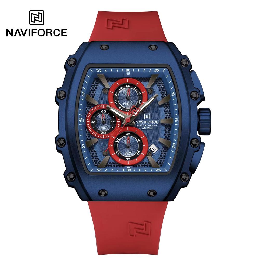 Топ-бренд NAVIFORCE 8070 Персонализированные Мужские Часы Высокое Качество Оригинальный Бренд Квадратные Часы с Силиконовым Ремешком Reloj 2025
