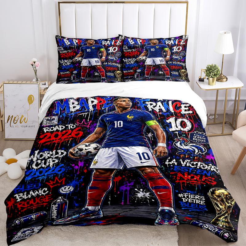 3Pcs France World Cup Bedding Sets For All Sizes New 3D Printed Bed Cover Comforter Duvet Cover Pillowcase Bedroom Decoration
