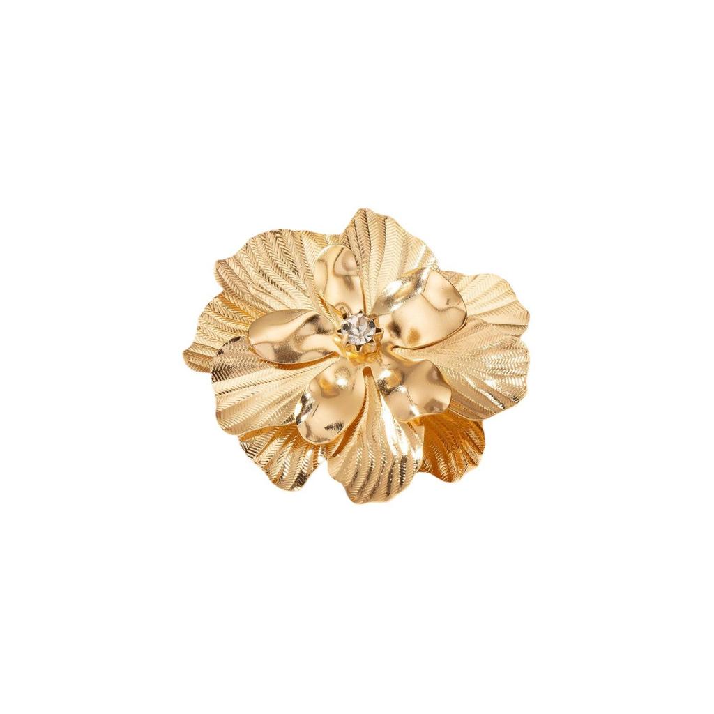 Retro Floral Pearl Gold-Plated Brooch for Parties and Banquets