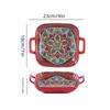 1 Piece of 9-inch Bohemian Style Salad Plate with Double Ear Ceramic Pasta Dish, Can Be Used for Oven, Microwave