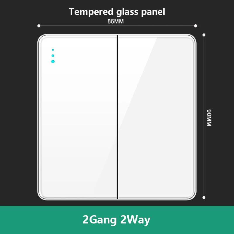 UN UK RU Standard Wall Light Switch Power Socket,18W Plug Type-C USB Quick Charging Universal 5-pin Tempered Glass Socket Outlet