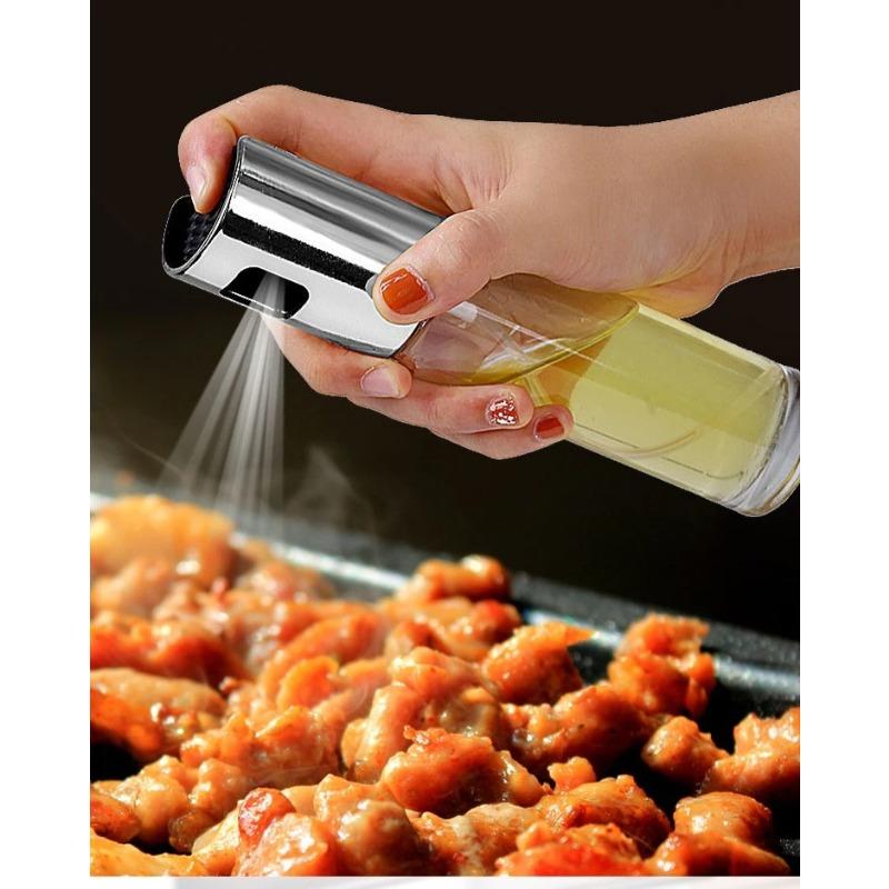 1 шт. 100 мл распылитель оливкового масла из нержавеющей стали, распылитель для кухонного масла, стеклянная банка для масла