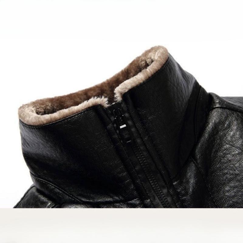 Мужская зимняя повседневная модная кожаная куртка Повседневная кожаная куртка Мужской топ