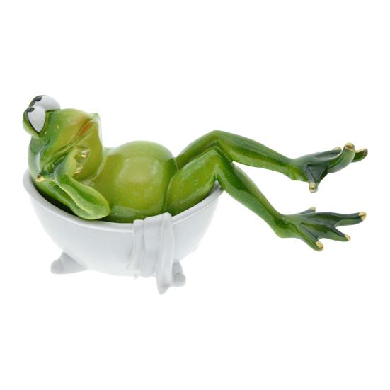 Frog Figurine Watching Phone Cartoon Frog Statue Resin Sculpture Indoor
