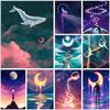 5D DIY Алмазная картина Мультфильм Красивая Луна Алмазная вышивка Набор для вышивки крестом Полный горный хрусталь Мозаика Домашний декор