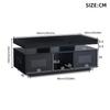 100x50x43cm Black High-Gloss Coffee Table, with LED Lights Controllable, Mobile App, Living Room Table with Cabinet, Sofa Table with Charging Port And