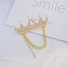 Brooch Corsage Crown with Tassel Chain High-end Anti-exposure Pin
